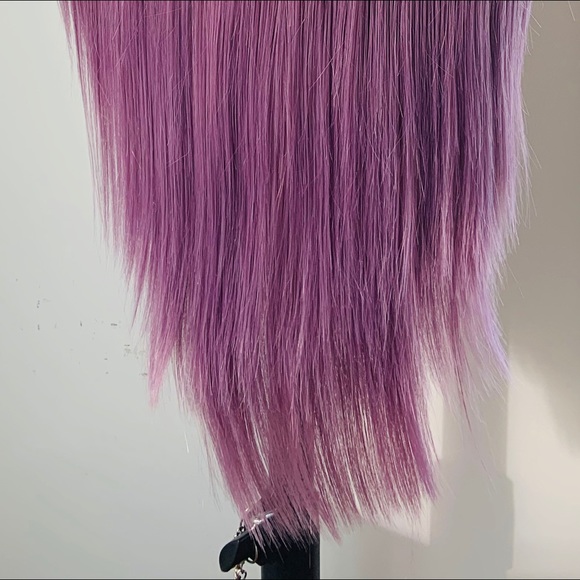 Very Pretty 30” Plum Color Synthetic Wig with Bangs - Picture 11 of 11